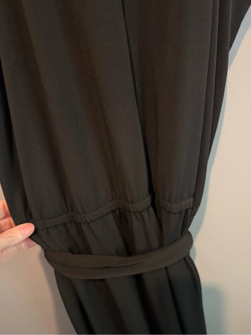 Chicos Classic Gaucho Black Sleeveless Jumpsuit with Waist Tie - Picture 5 of 6